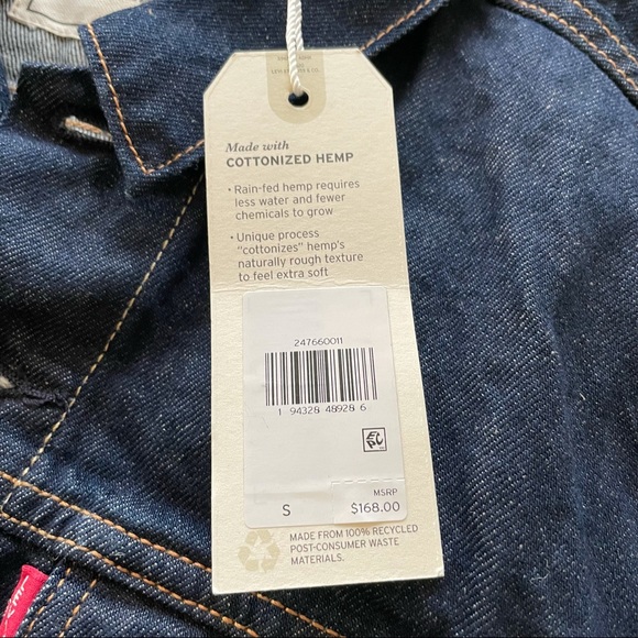 NWOT Men’s S Levi’s Wellthread Collection Cottonized Hemp Jean Jacket $168 - Picture 8 of 8